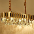 Algeciras | Luxury Rectangle Gold Crystal Chandelier For Kitchen, Living room