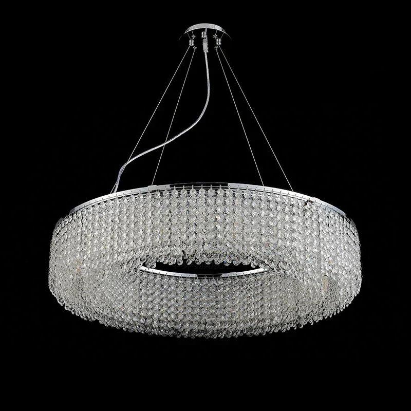 Algund | Round Gold/Chrome Simple LED Crystal Chandelier For Living Room