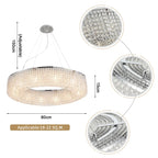 Algund | Round Gold/Chrome Simple LED Crystal Chandelier For Living Room