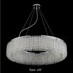 Algund | Round Gold/Chrome Simple LED Crystal Chandelier For Living Room