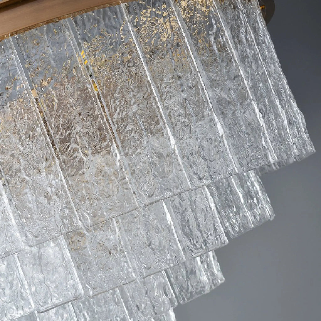 Alife | Gold Modern Frosted Glass Chandelier for Dining Room