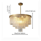 Alife | Gold Modern Frosted Glass Chandelier for Dining Room
