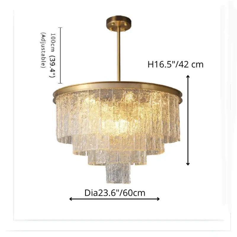 Alife | Gold Modern Frosted Glass Chandelier for Dining Room