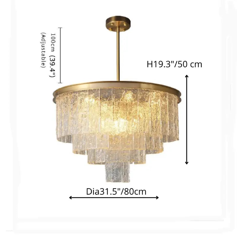 Alife | Gold Modern Frosted Glass Chandelier for Dining Room