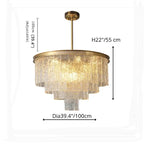 Alife | Gold Modern Frosted Glass Chandelier for Dining Room