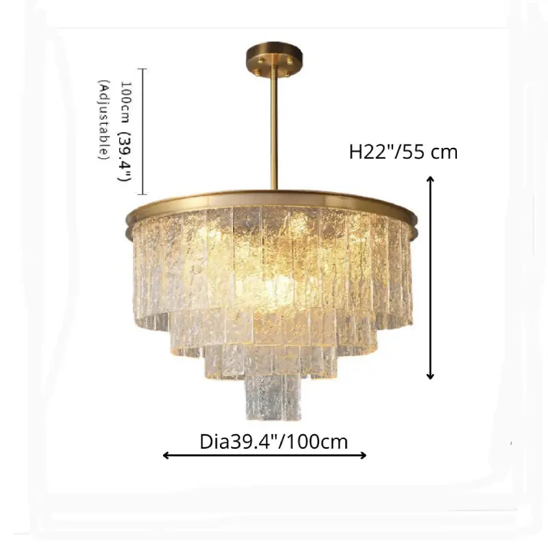 Alife | Gold Modern Frosted Glass Chandelier for Dining Room