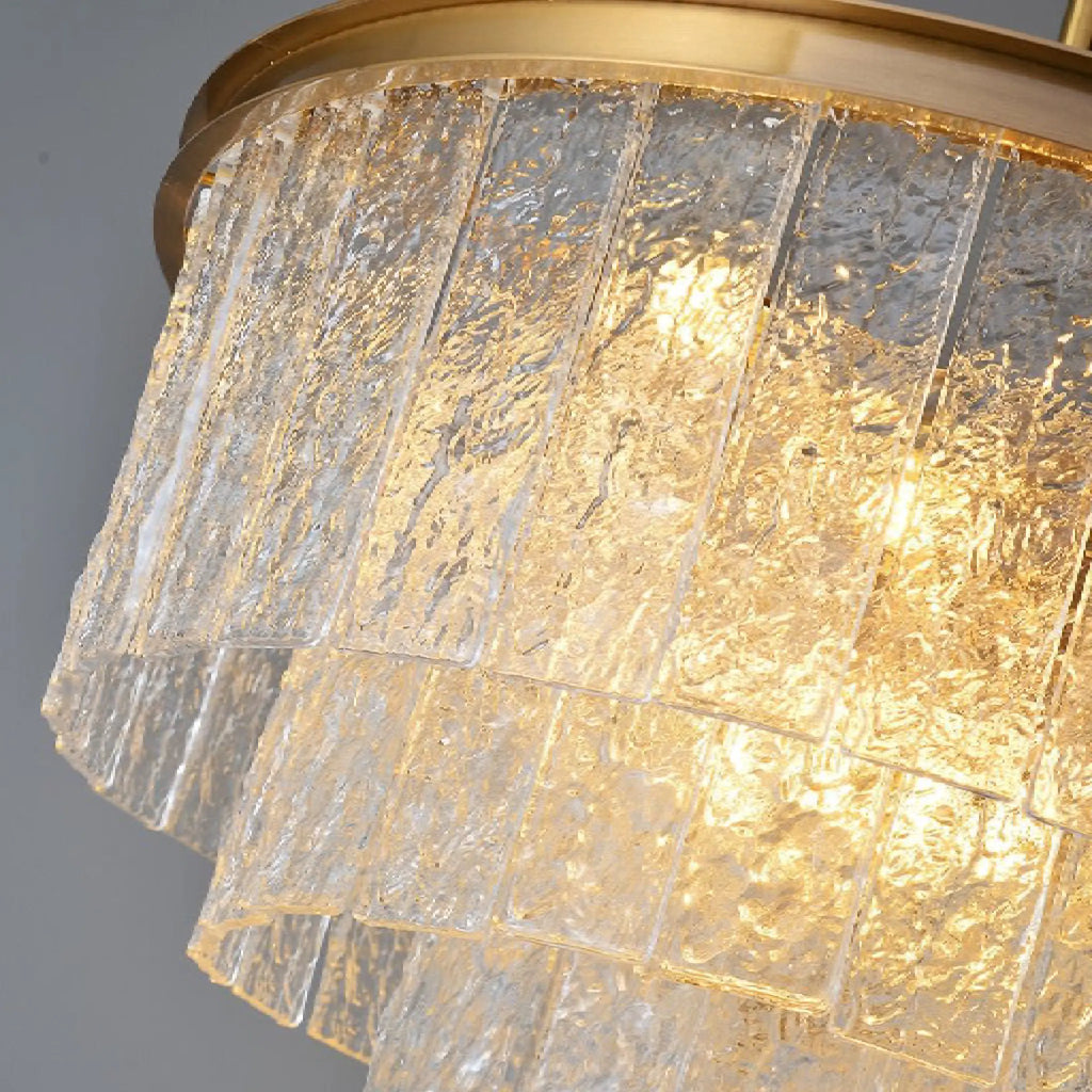 Alife | Gold Modern Frosted Glass Chandelier for Dining Room