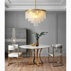 Alife | Gold Modern Frosted Glass Chandelier for Dining Room