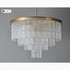 Alife | Gold Modern Frosted Glass Chandelier for Dining Room