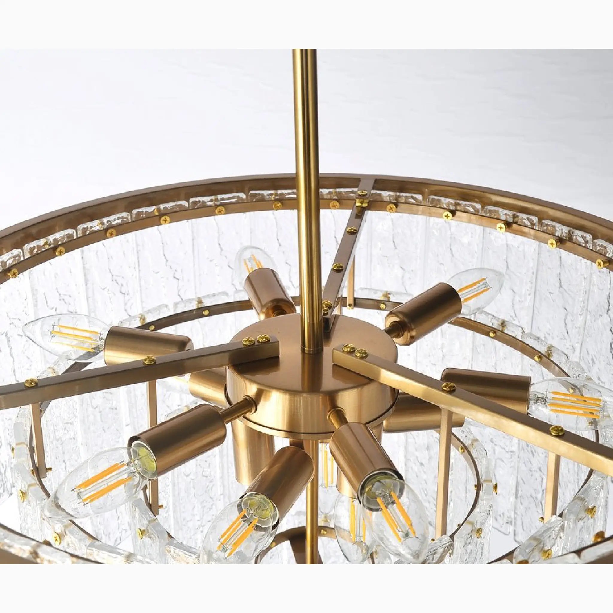 Alife | Gold Modern Frosted Glass Chandelier for Dining Room