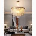 Alife | Gold Modern Frosted Glass Chandelier for Dining Room