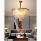 Alife | Gold Modern Frosted Glass Chandelier for Dining Room