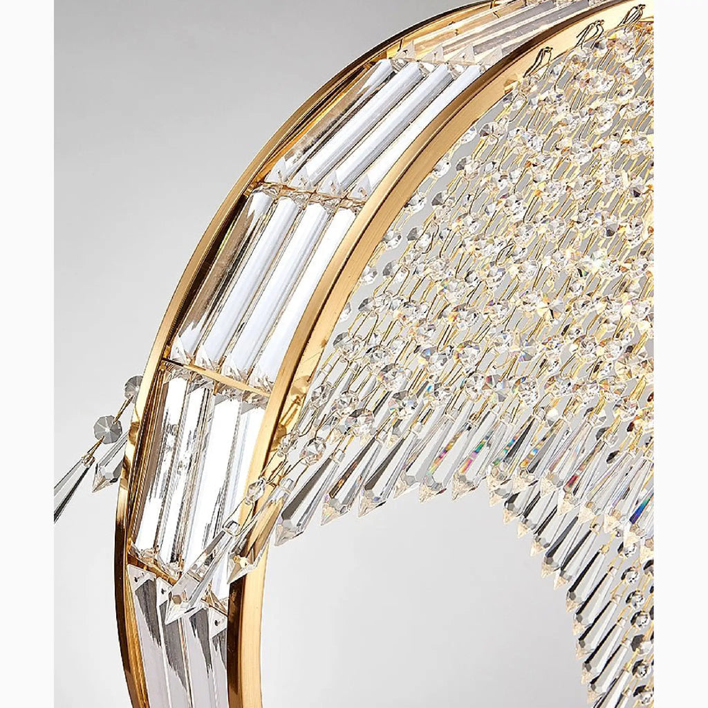 Aliminusa | Round Gold Creative Loft Crystal Chandelier For Living Room