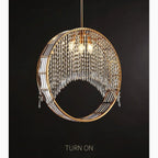 Aliminusa | Round Gold Creative Loft Crystal Chandelier For Living Room