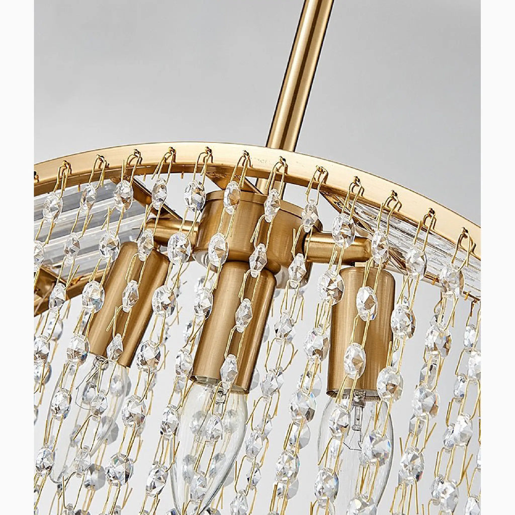 Aliminusa | Round Gold Creative Loft Crystal Chandelier For Living Room