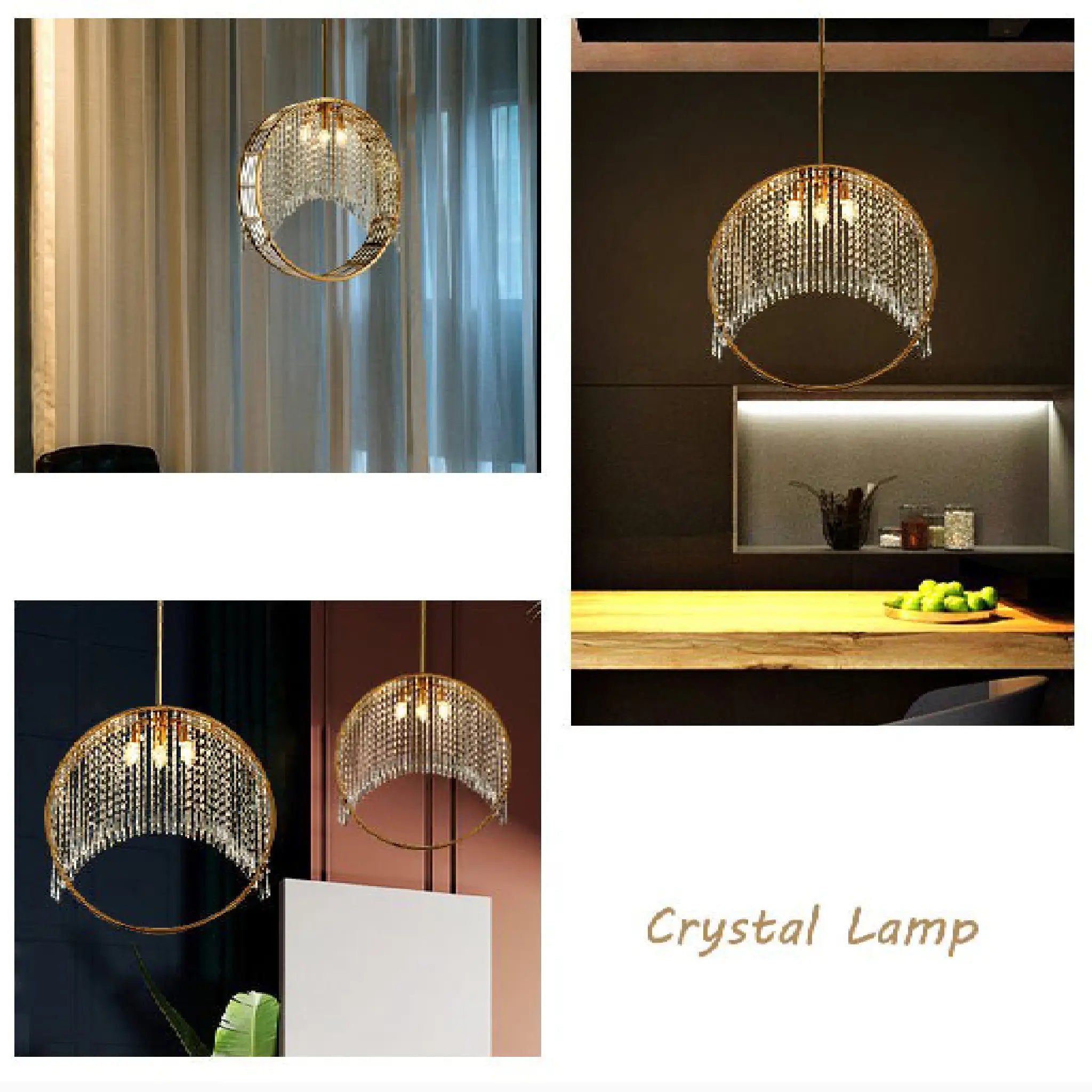 Aliminusa | Round Gold Creative Loft Crystal Chandelier For Living Room