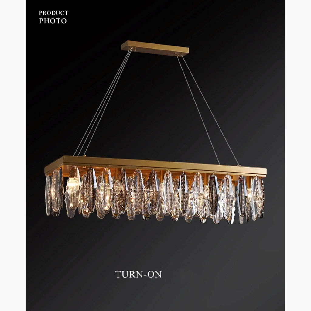 Alluvioni Cambiò | Rectangle Posh Gold Modern Crystal Chandelier