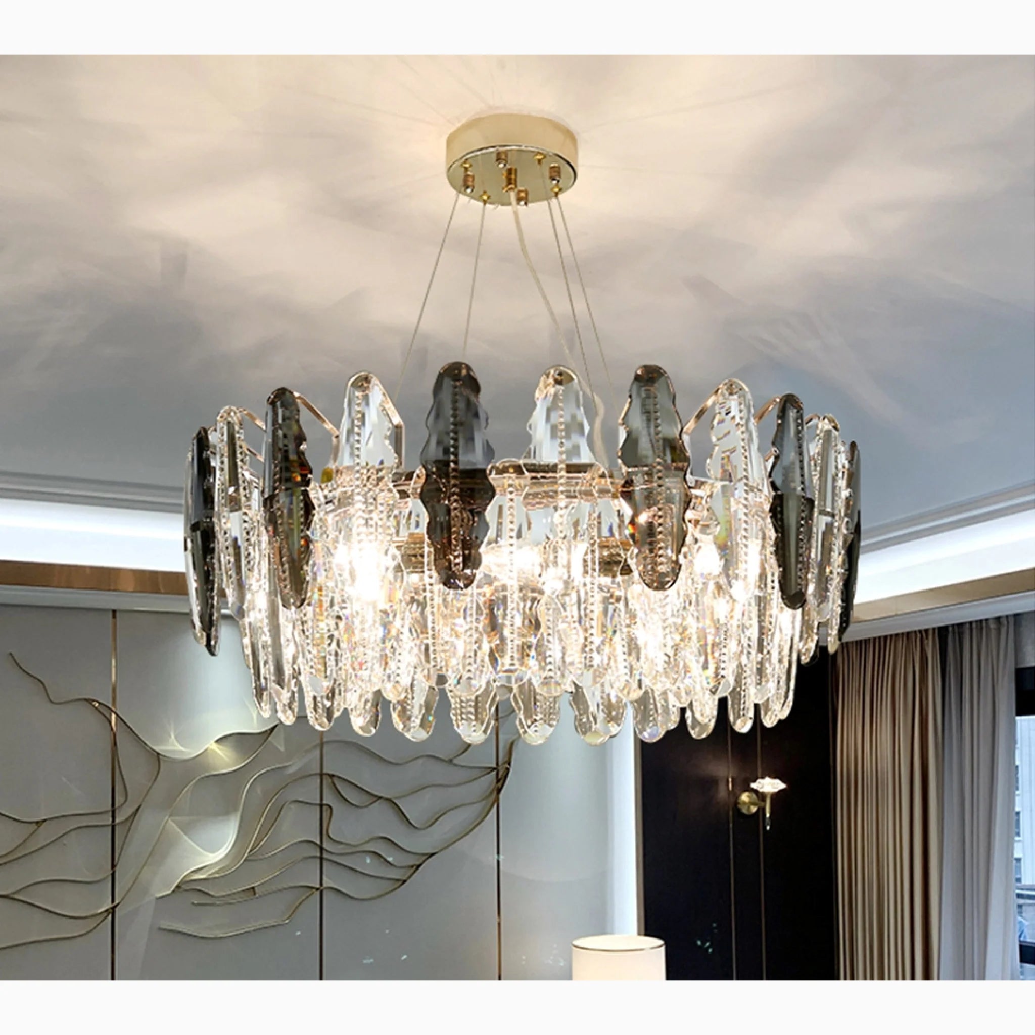 Alme | Elegant Luxury Gold Crystal Shine Chandelier