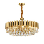 Almenno San Salvatore | Luxury Drum Gold Crystal Chandelier For Living Room