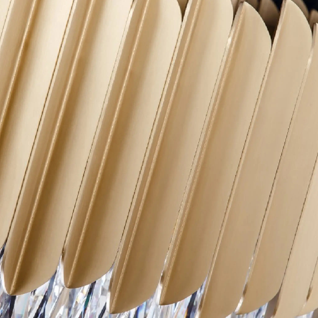 Almese | Drum Gold/Black Crystal Chandelier For Living Room