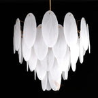 Alonte | Round Gold Modern Frosted Glass LED Chandelier for Living Room