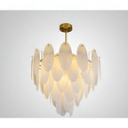 Alonte | Round Gold Modern Frosted Glass LED Chandelier for Living Room