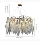 Alpette | Drum Gold Modern Crystal Glass Chandelier For Living room