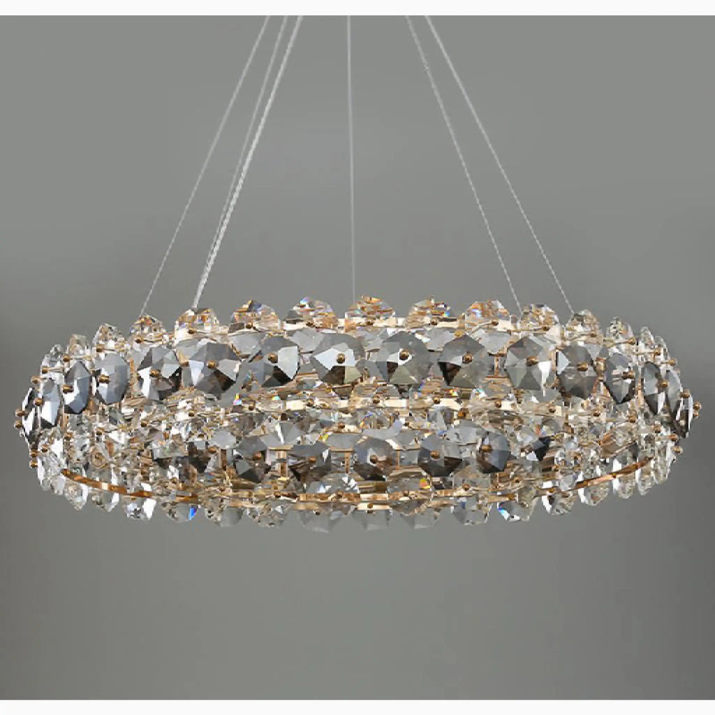Altare | Round Gold Crystal Modern Chandelier for Living Room