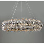 Altare | Round Gold Crystal Modern Chandelier for Living Room