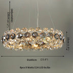 Altare | Round Gold Crystal Modern Chandelier for Living Room
