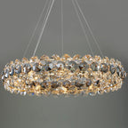 Altare | Round Gold Crystal Modern Chandelier for Living Room