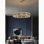 Altare | Round Gold Crystal Modern Chandelier for Living Room