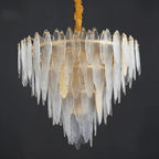 Altavilla Irpina | Round Gold Frosted/Smoke Gray/Blue Crystal Chandelier