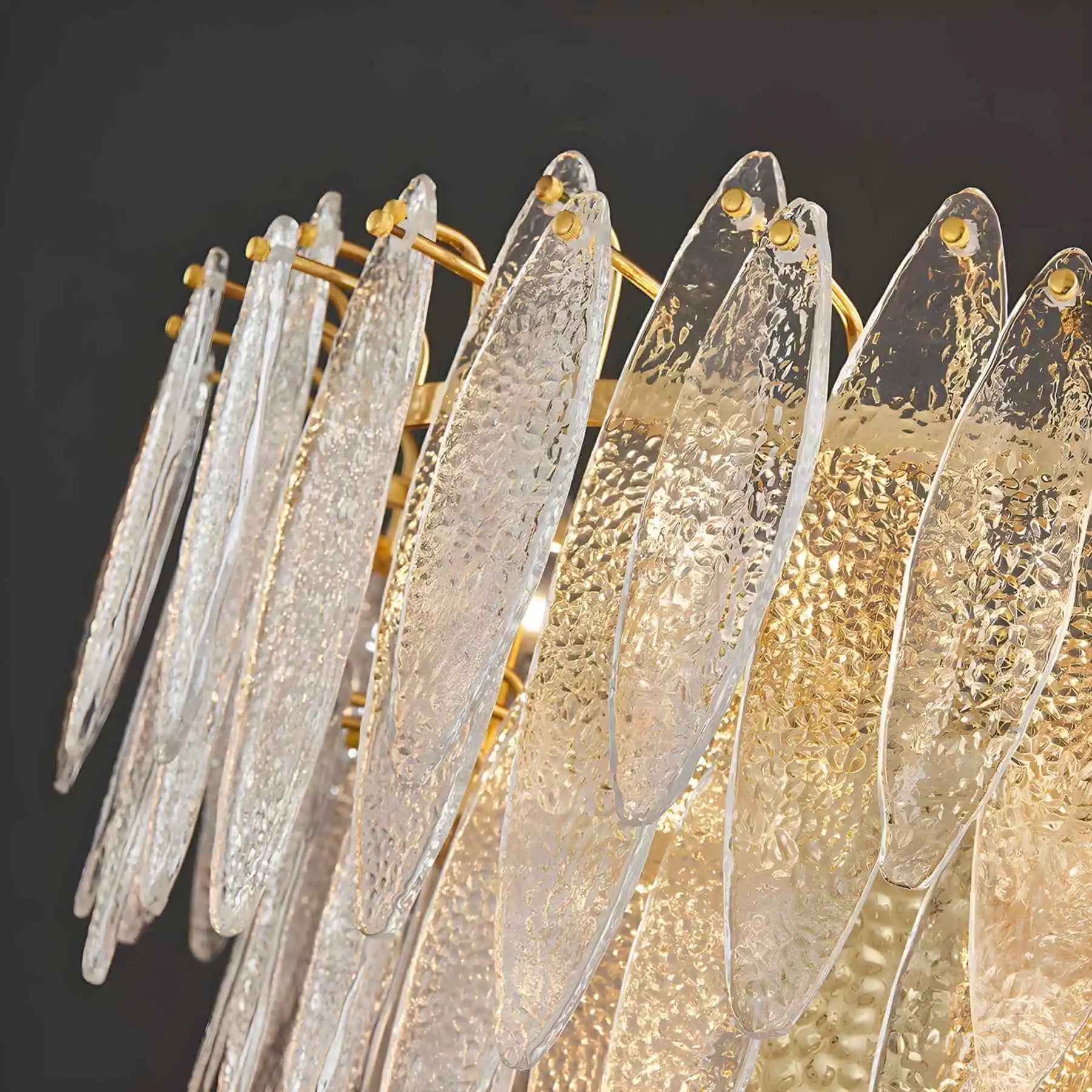 Altavilla Irpina | Round Gold Frosted/Smoke Gray/Blue Crystal Chandelier