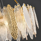 Altavilla Irpina | Round Gold Frosted/Smoke Gray/Blue Crystal Chandelier