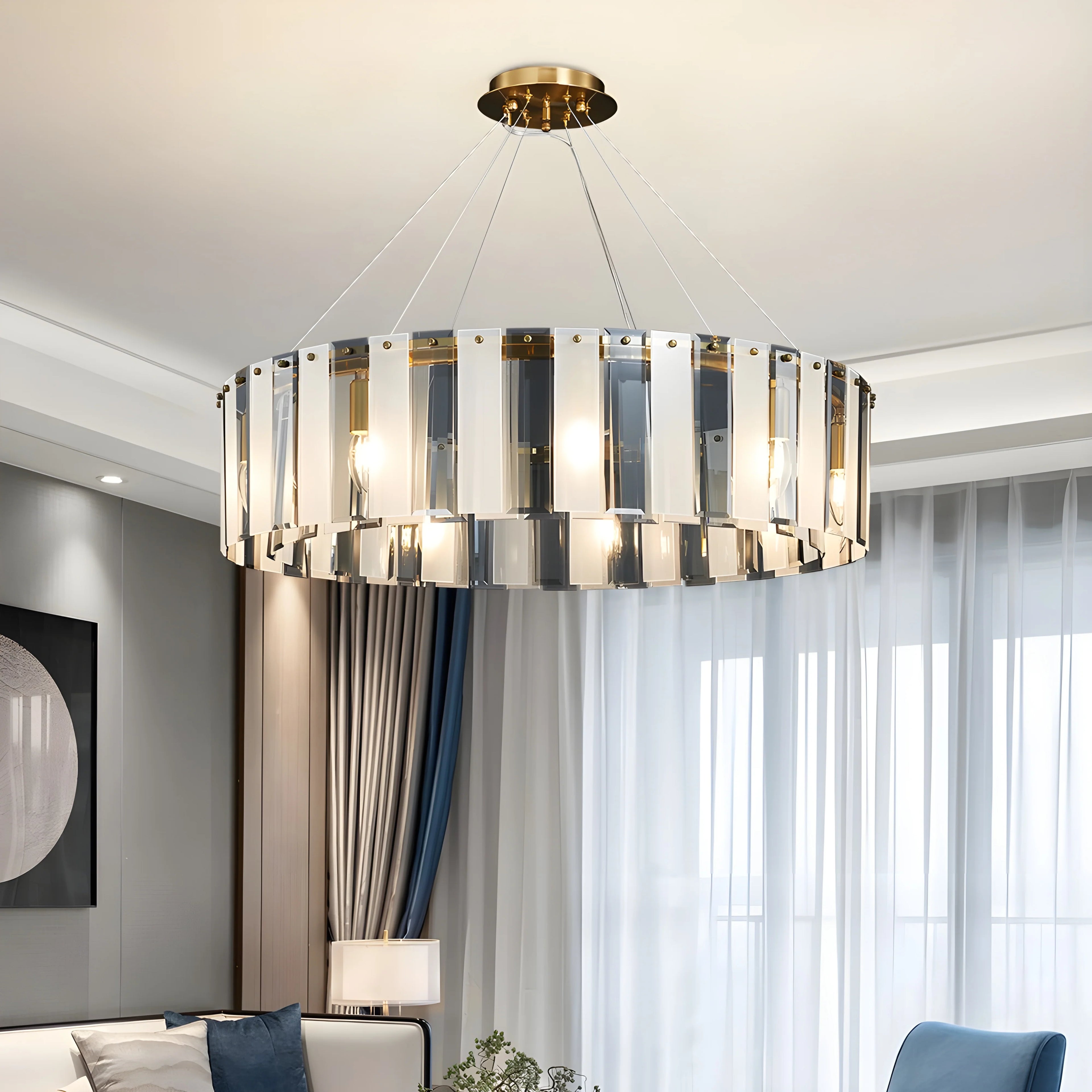Altavilla Monferrato | Modern Home Decor Drum Hanging Chandelier for Dining Room