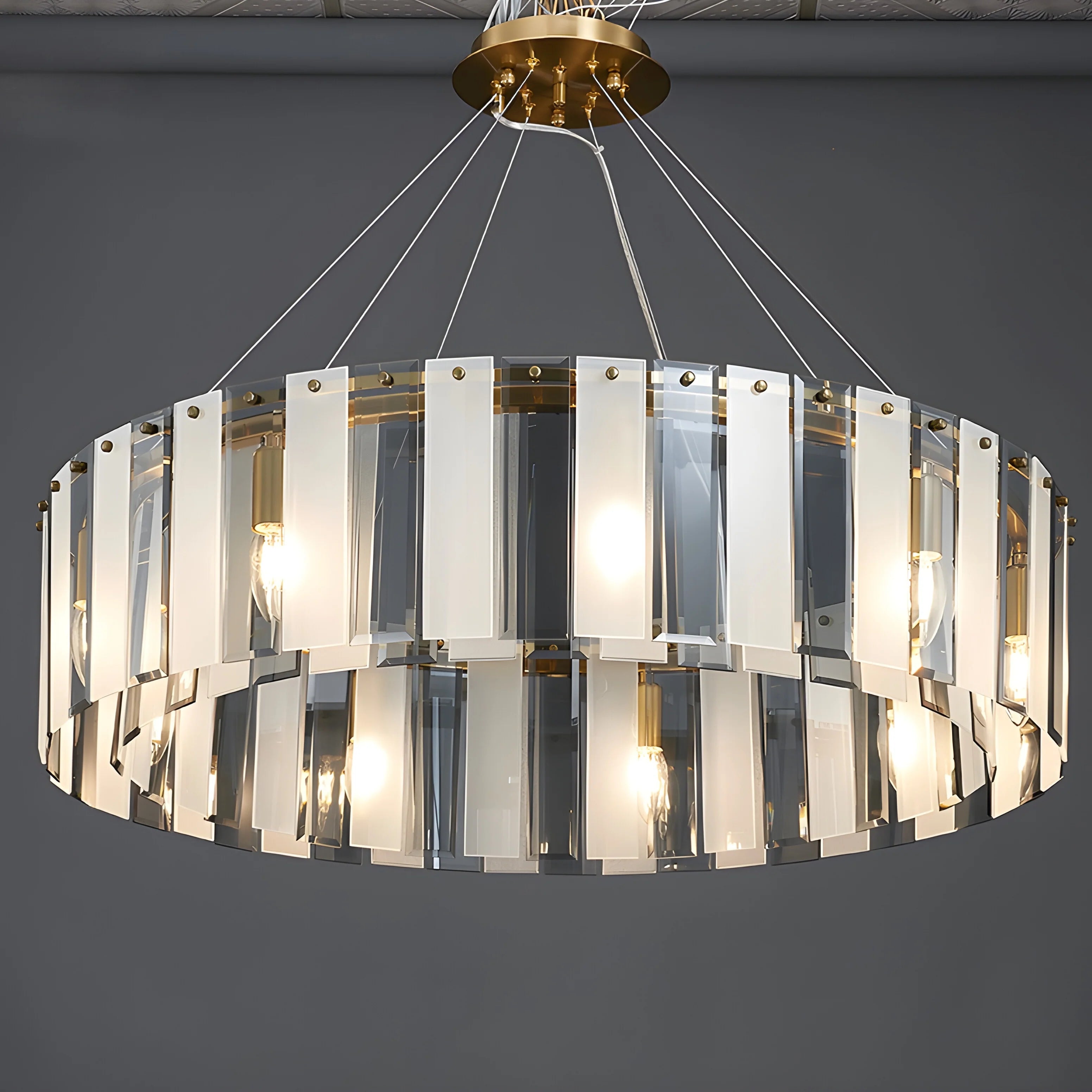 Altavilla Monferrato | Modern Home Decor Drum Hanging Chandelier for Dining Room