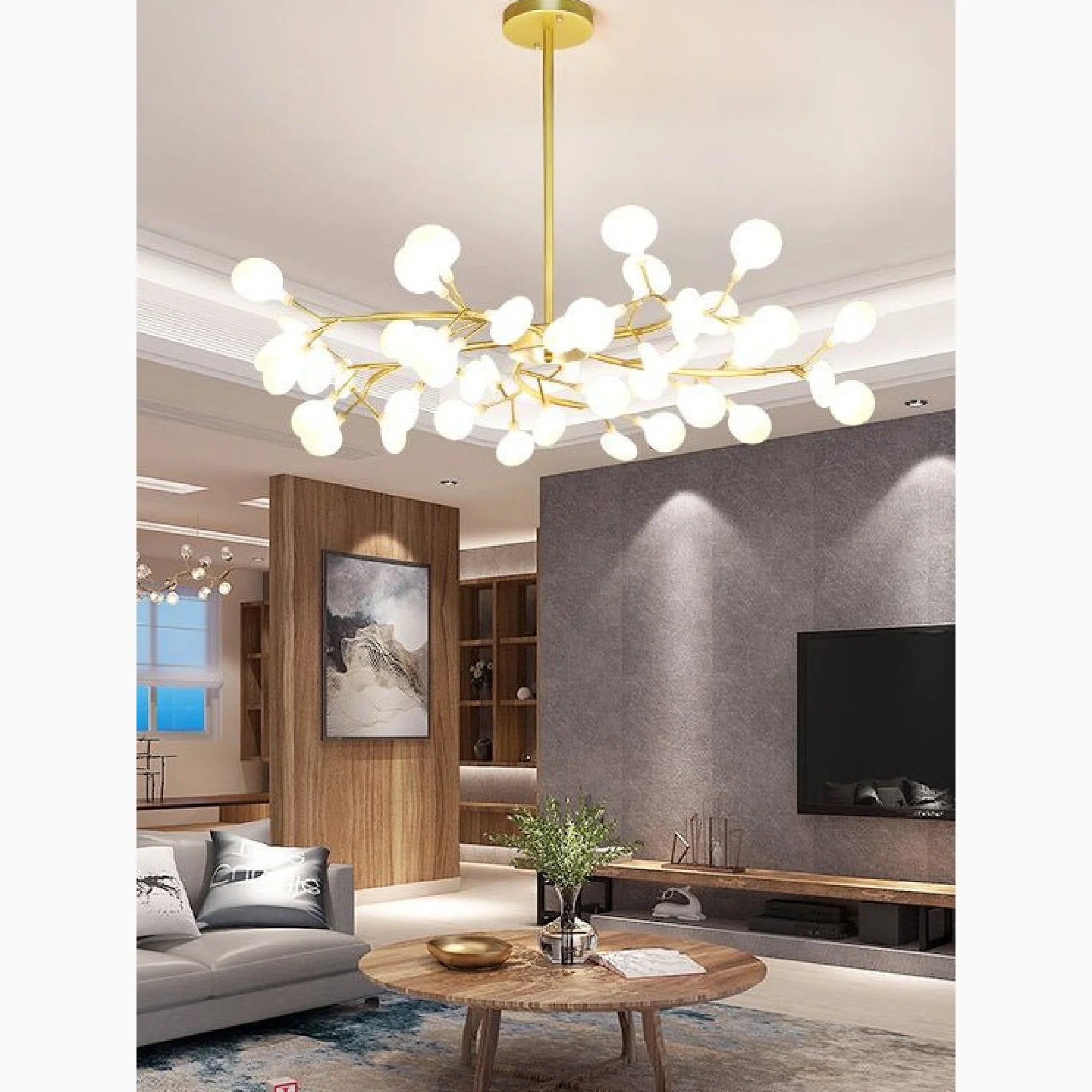 Altavilla Vicentina | Gold/Black Nordic Design Flower LED Chandelier