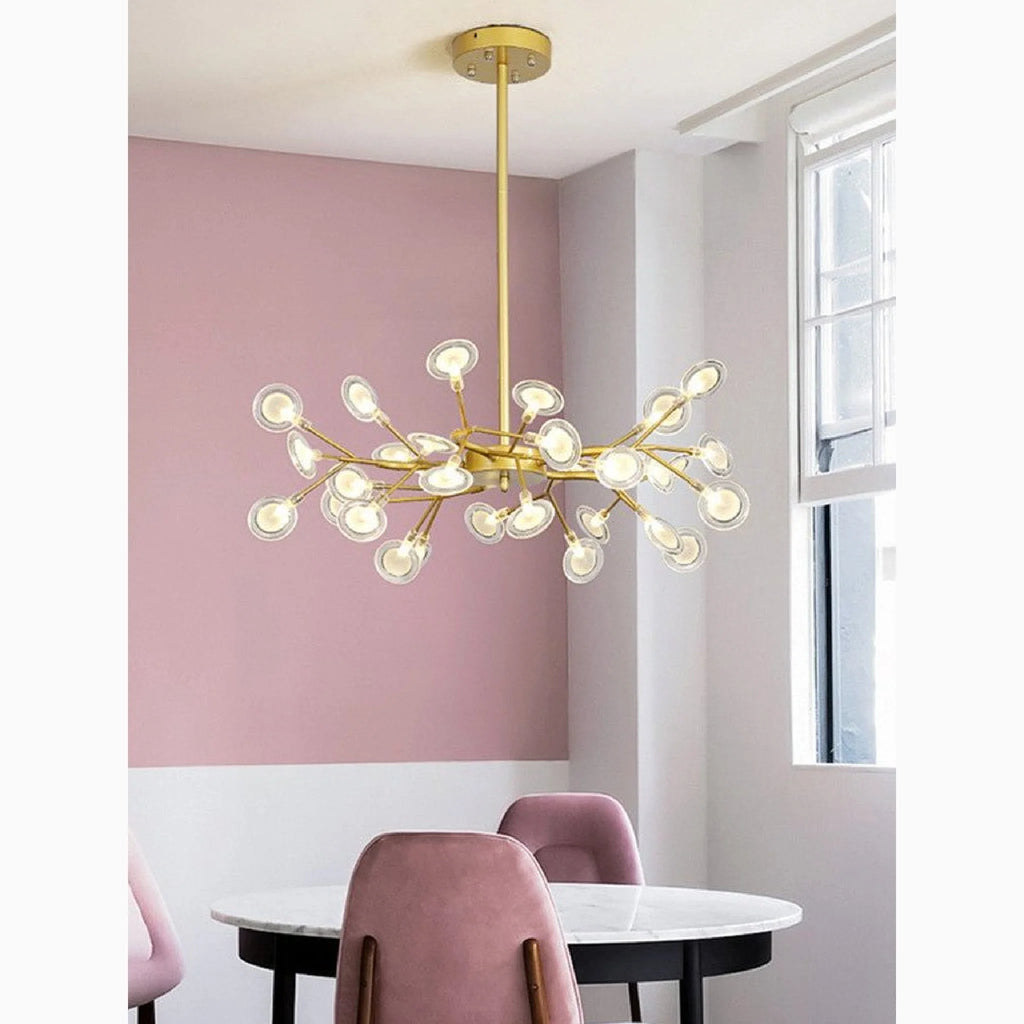 Altavilla Vicentina | Gold/Black Nordic Design Flower LED Chandelier