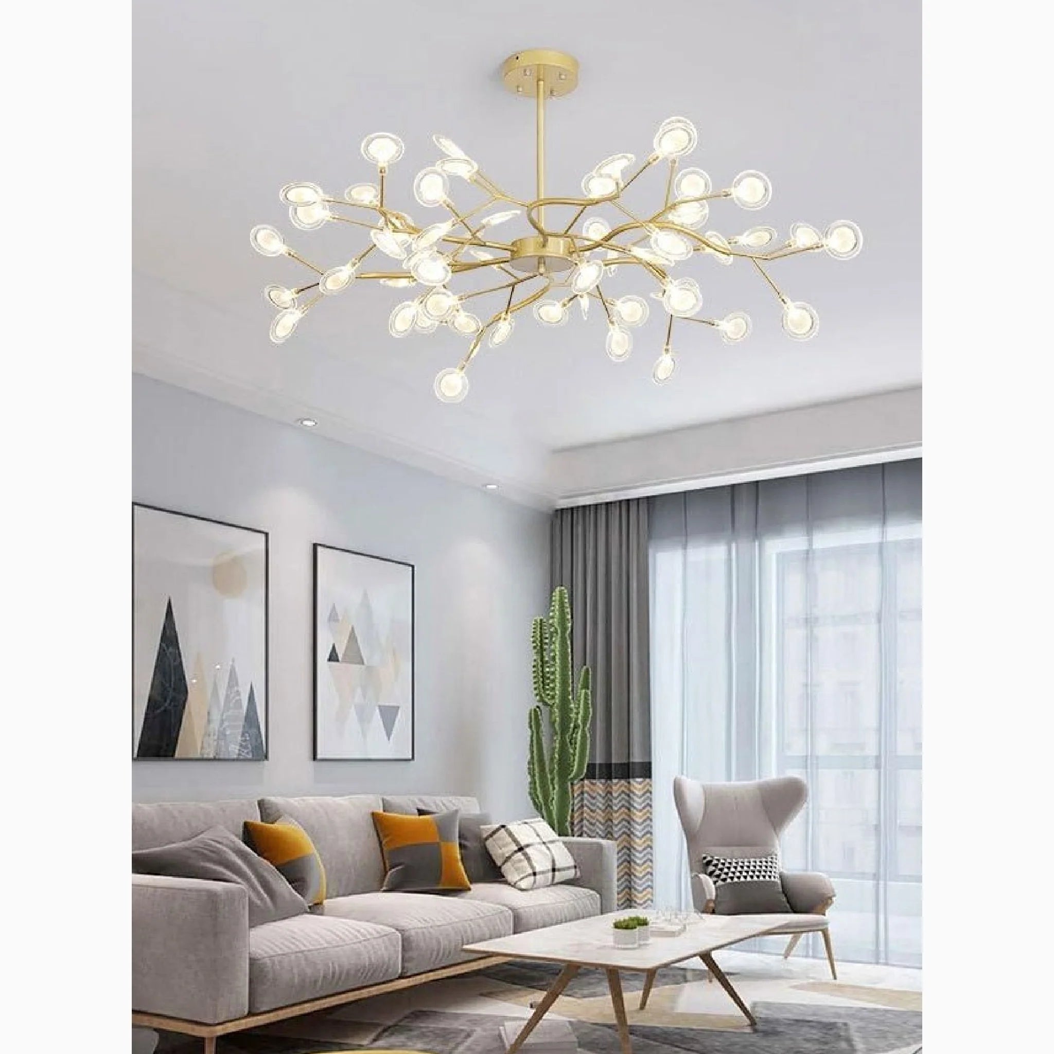 Altavilla Vicentina | Gold/Black Nordic Design Flower LED Chandelier