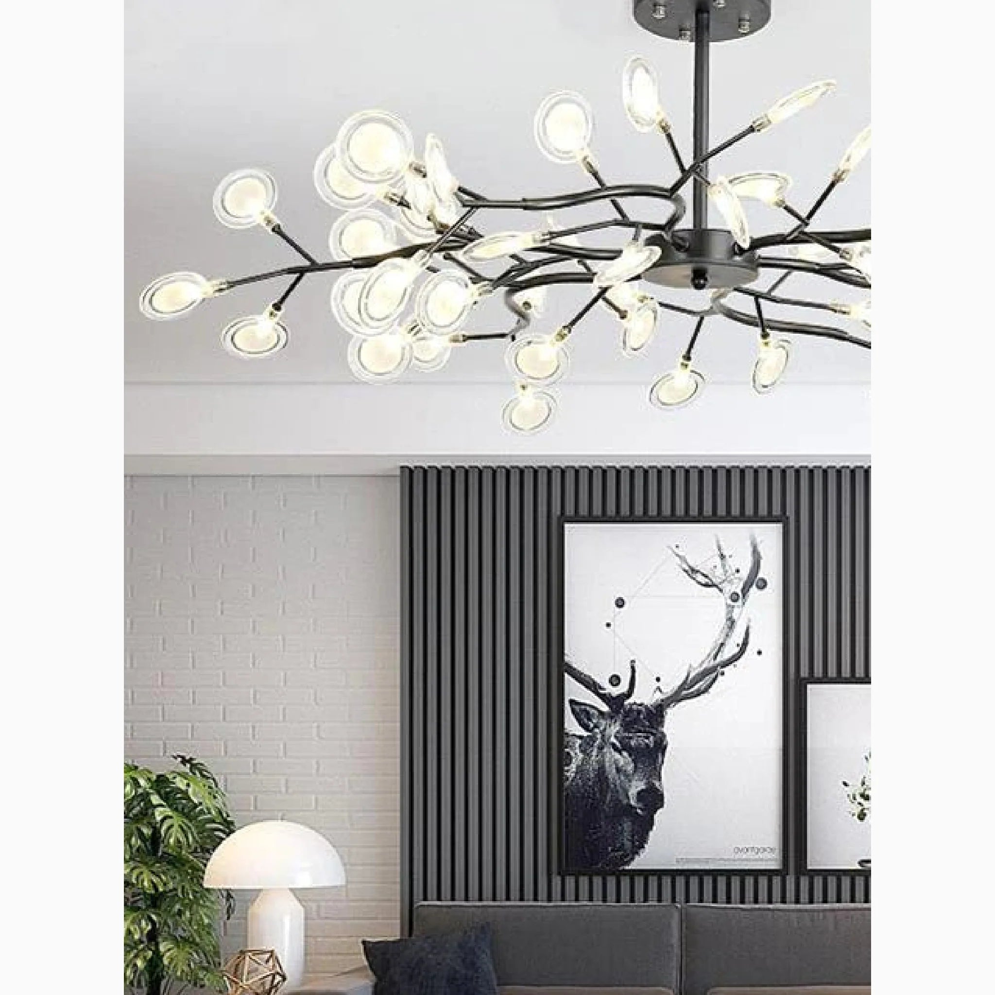Altavilla Vicentina | Gold/Black Nordic Design Flower LED Chandelier