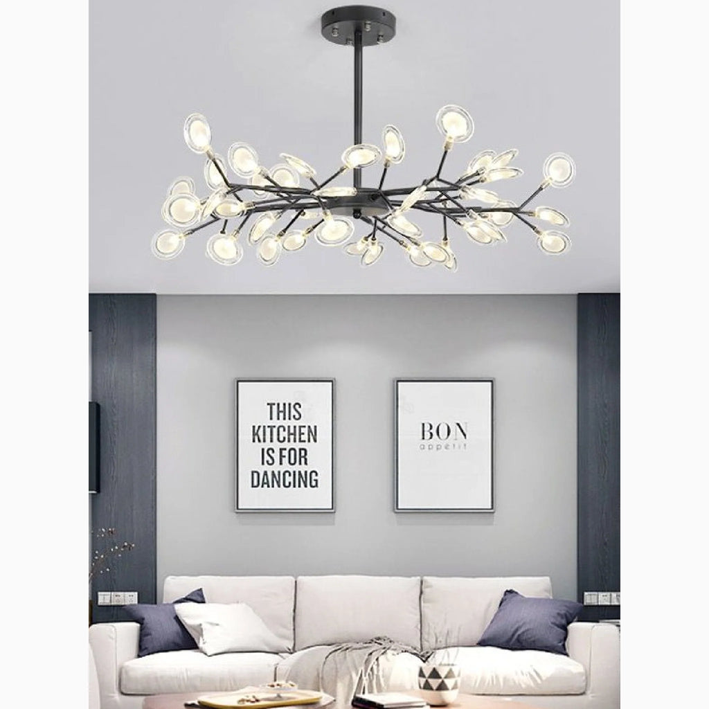 Altavilla Vicentina | Gold/Black Nordic Design Flower LED Chandelier