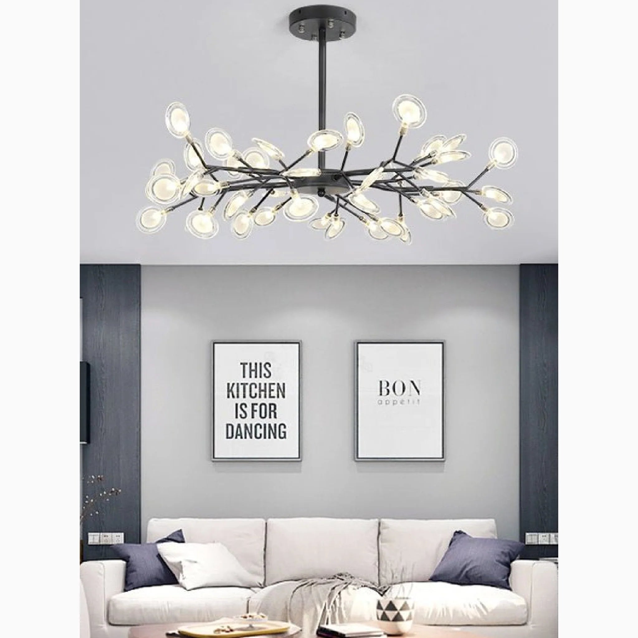 Altavilla Vicentina | Gold/Black Nordic Design Flower LED Chandelier