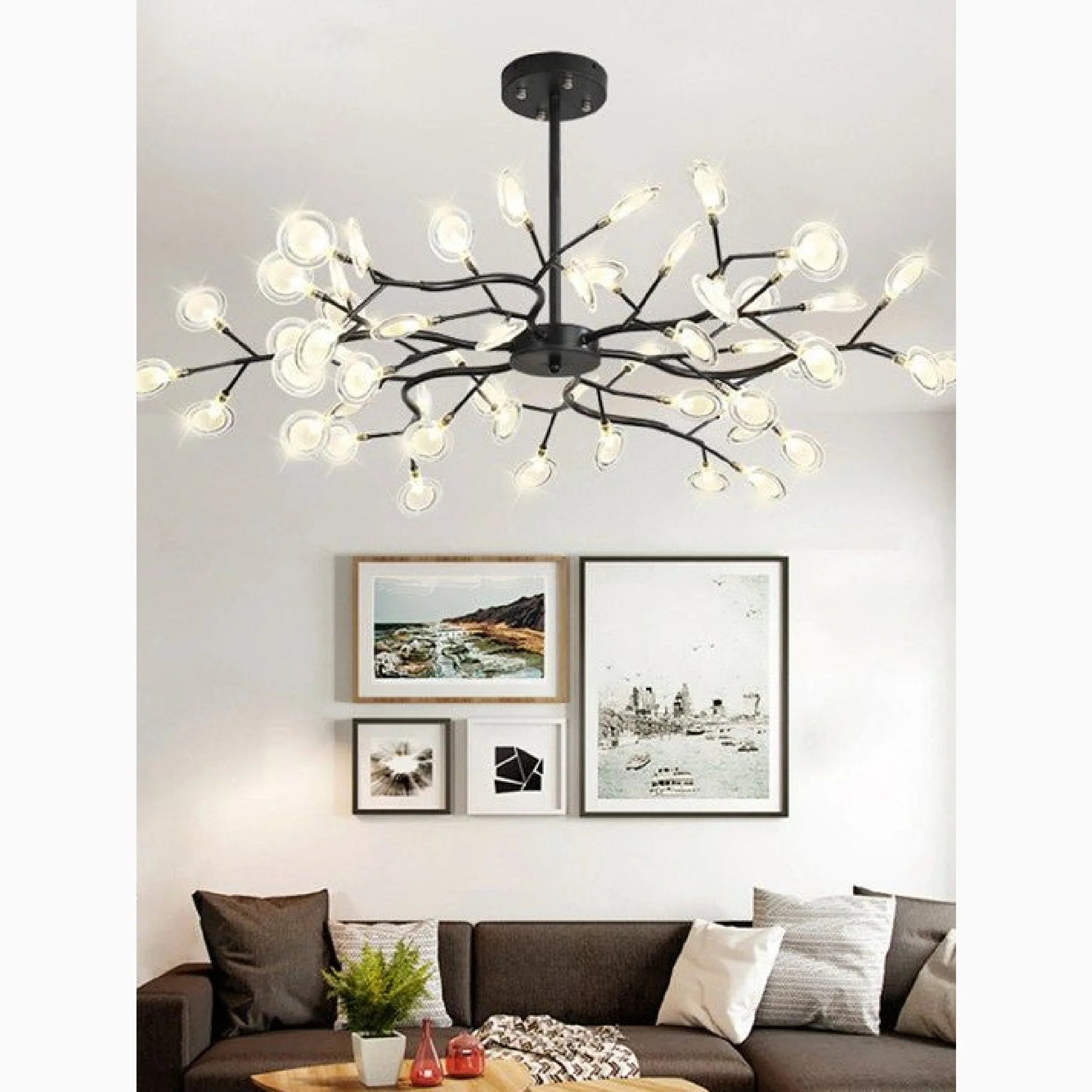 Altavilla Vicentina | Gold/Black Nordic Design Flower LED Chandelier
