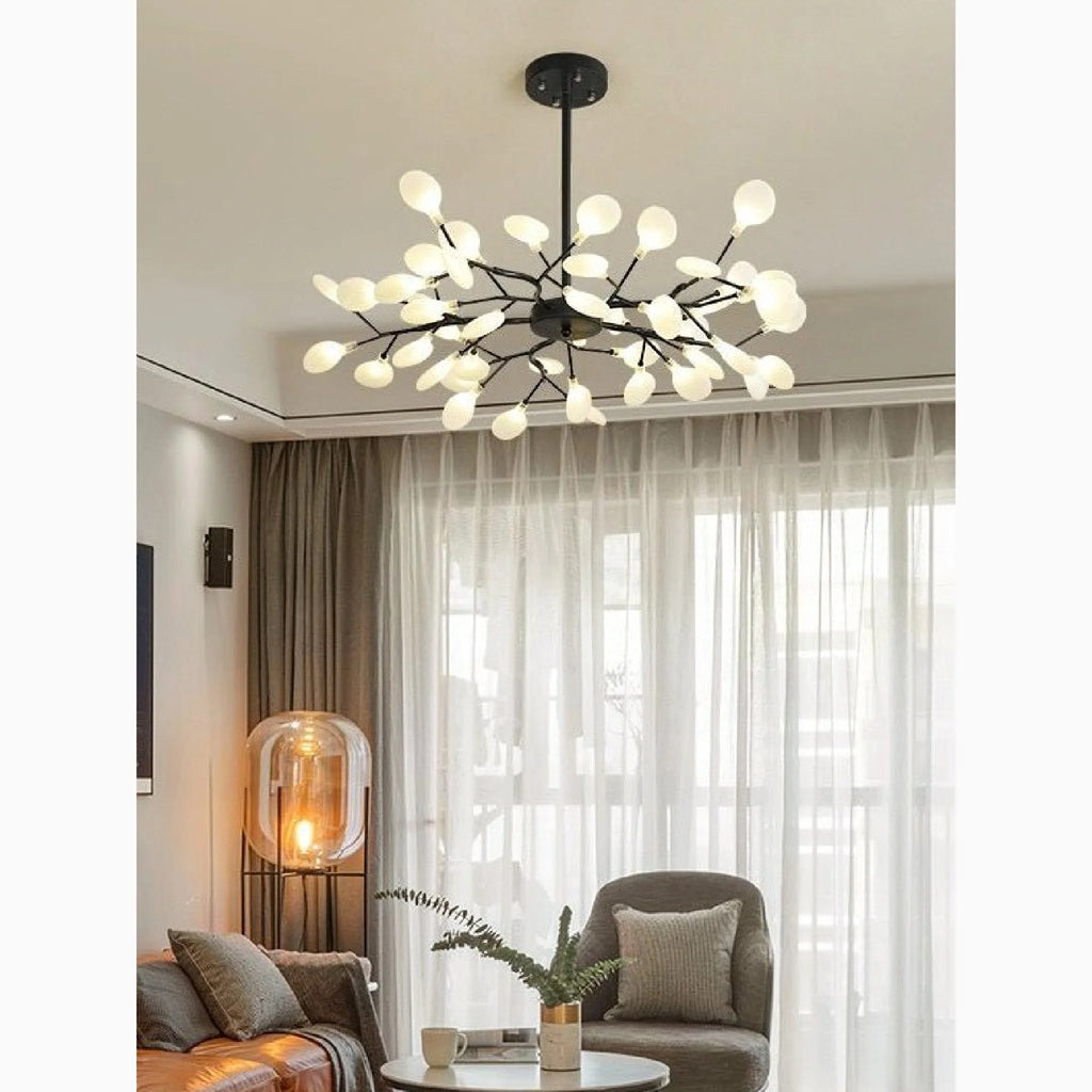Altavilla Vicentina | Gold/Black Nordic Design Flower LED Chandelier