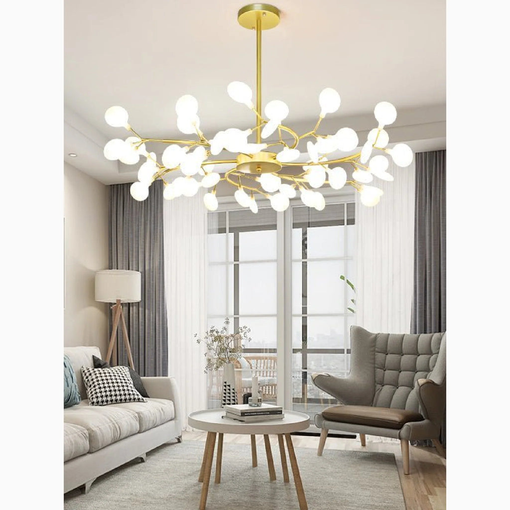 Altavilla Vicentina | Gold/Black Nordic Design Flower LED Chandelier