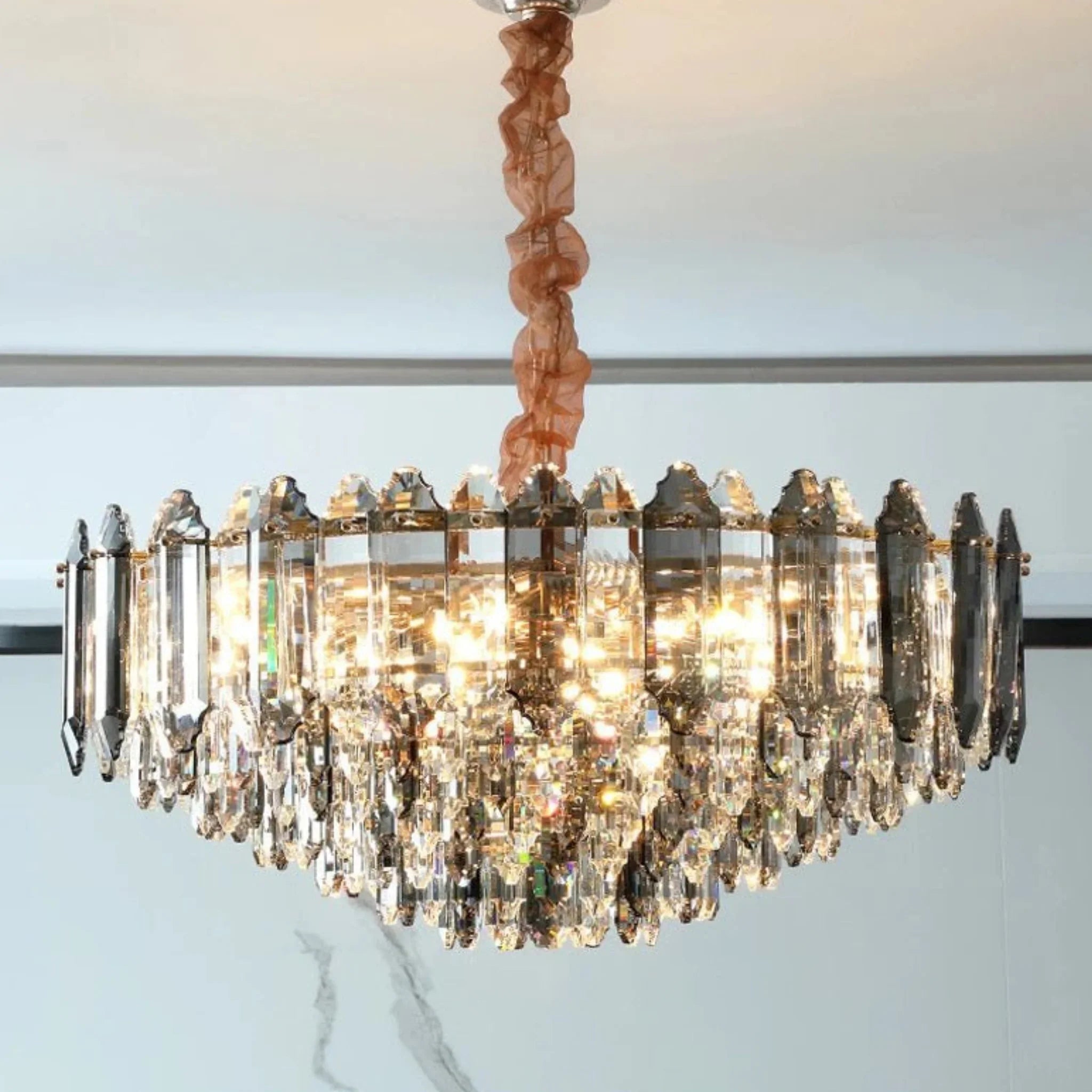 Altendorf | Chrome Crystal Round Chandelier for Living room