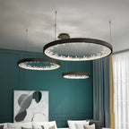 Altidona | Black Rings Modern Crystal Creative Luxury Hanging Led Chandelier