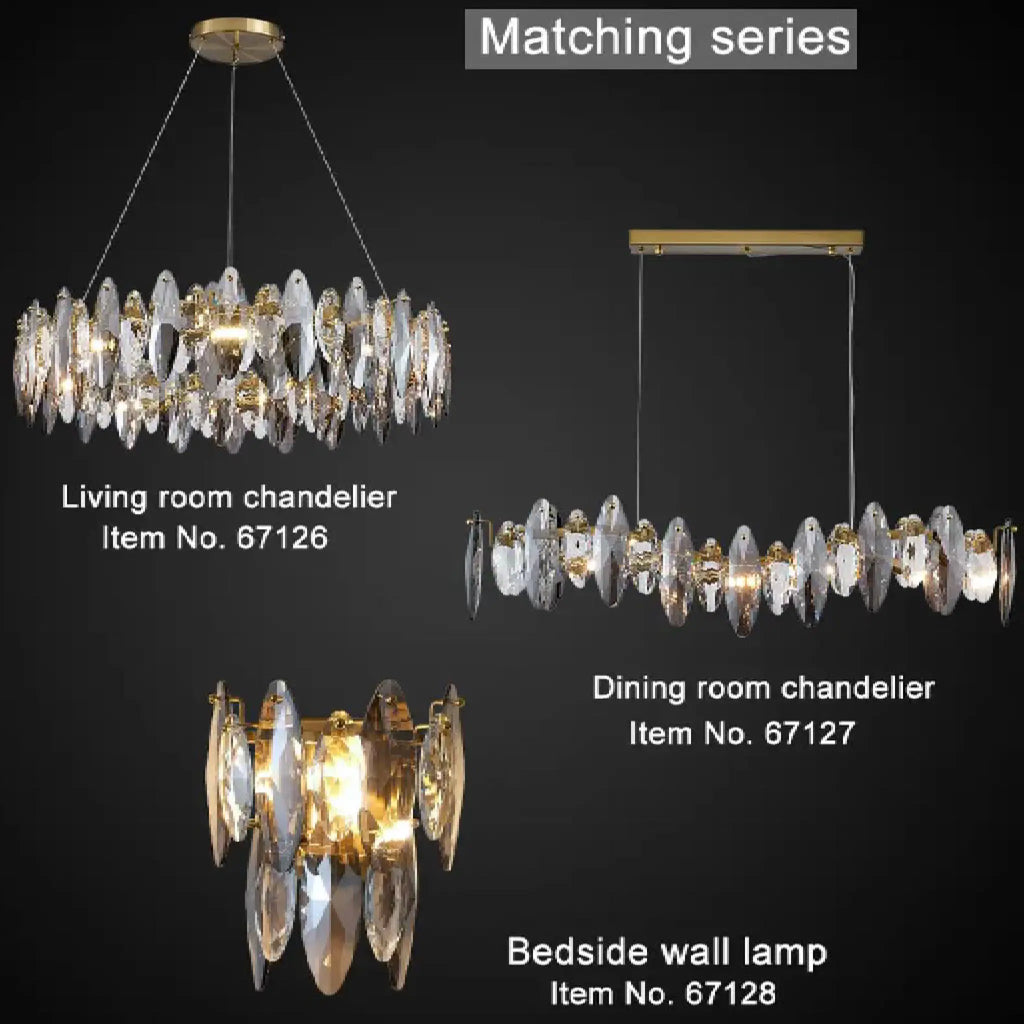 Ampezzo | Round Gray Chandelier With Big Crystals