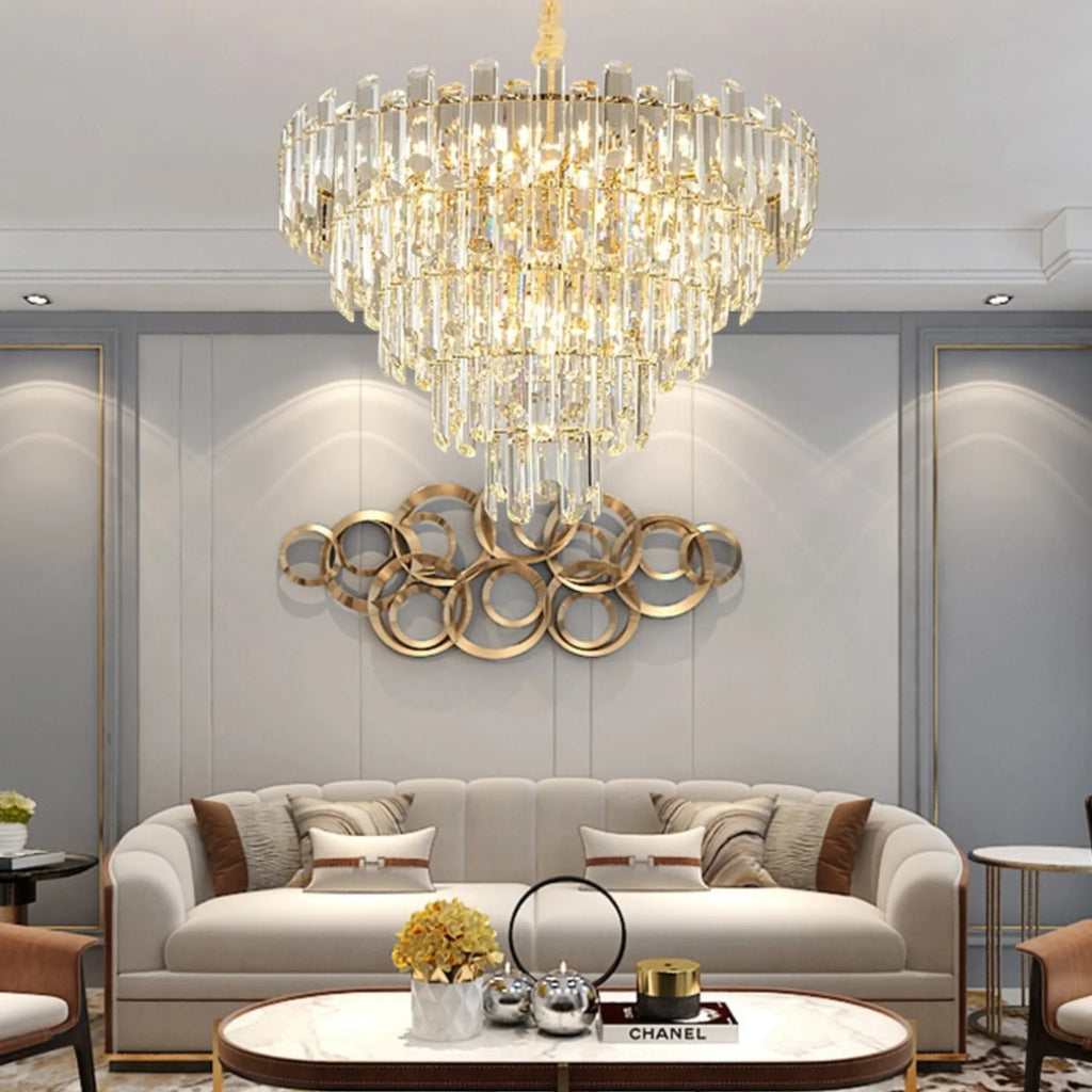 Amriswil | Contemporary Smoky Gray Chandelier for Living Room